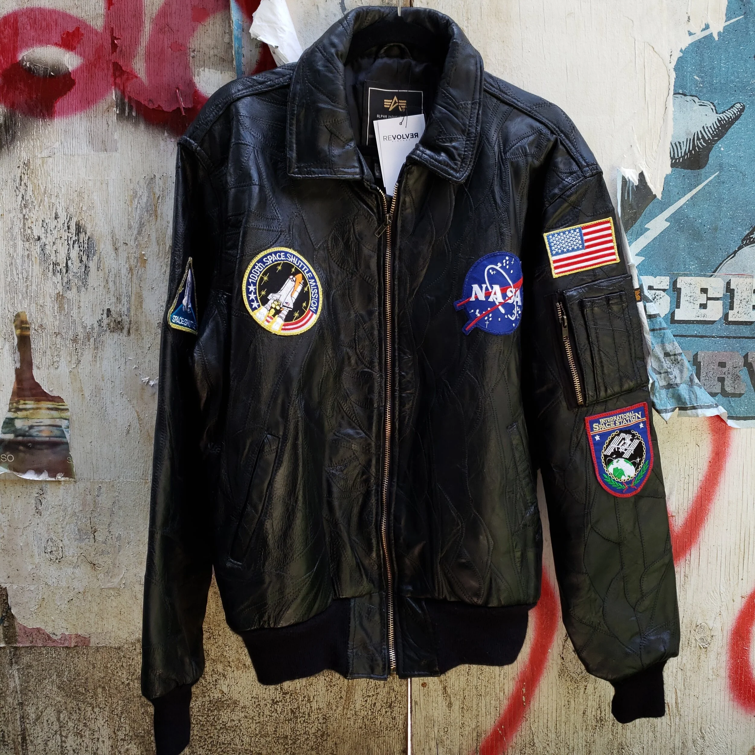Alpha industries NASA 100th space shuttle mission limited edition leather jacket