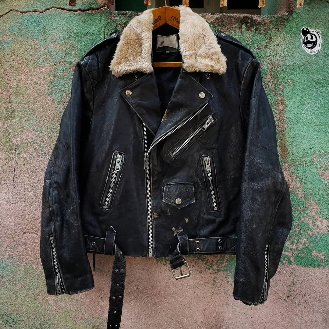 1960's Biker Sherpa Leather Jacket