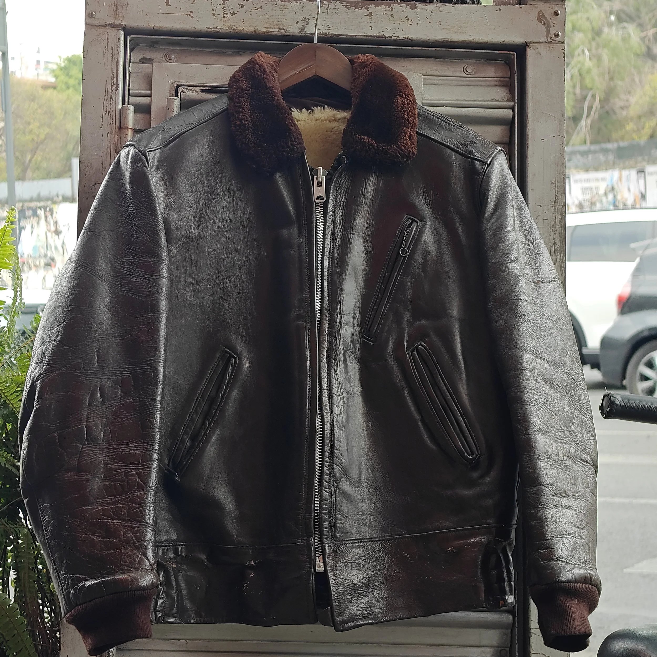 1960’s Shearling Lined Leather Flight Jacket – TALON Zipper