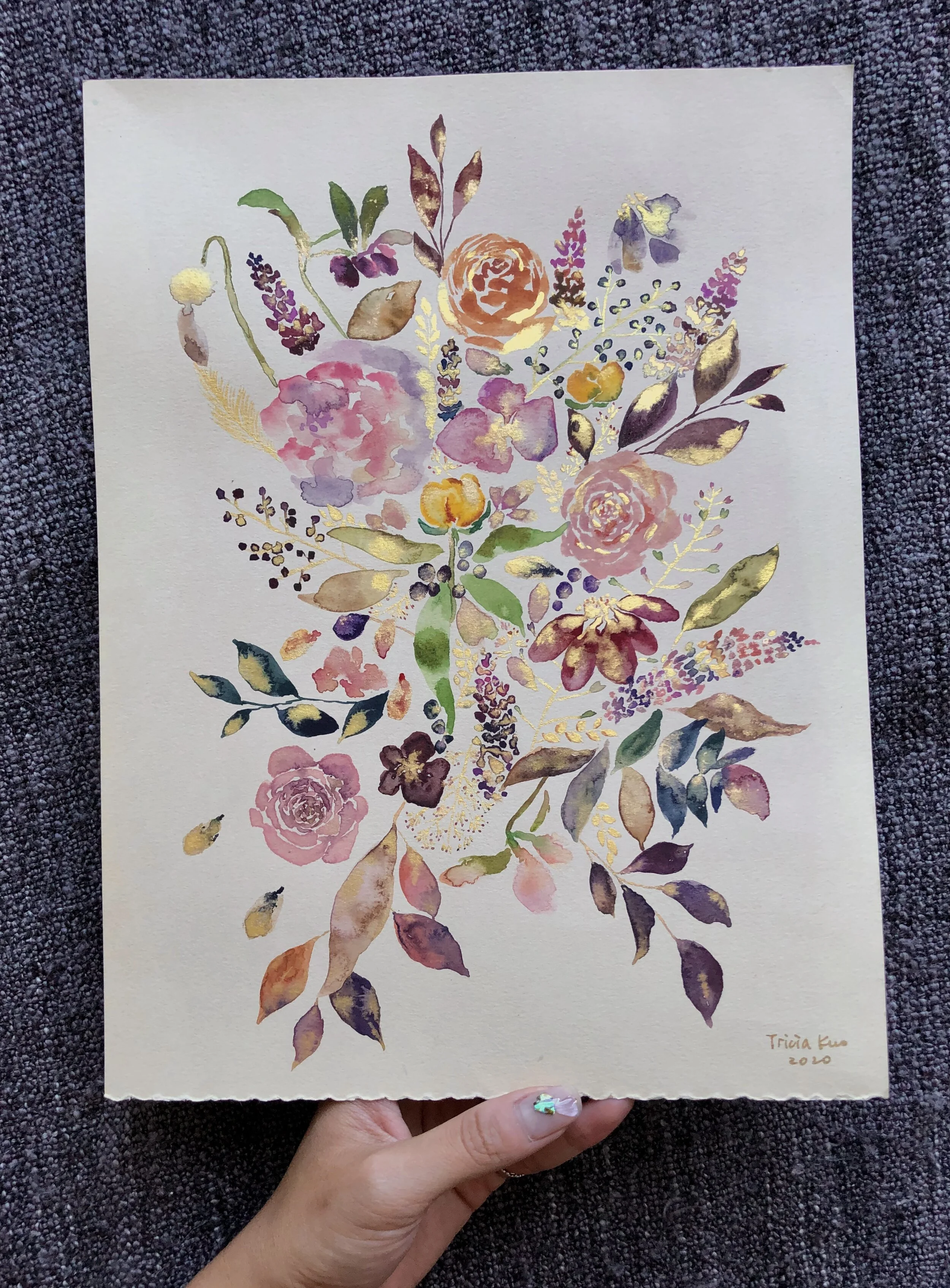floral watercolor painting - love being yourself 2