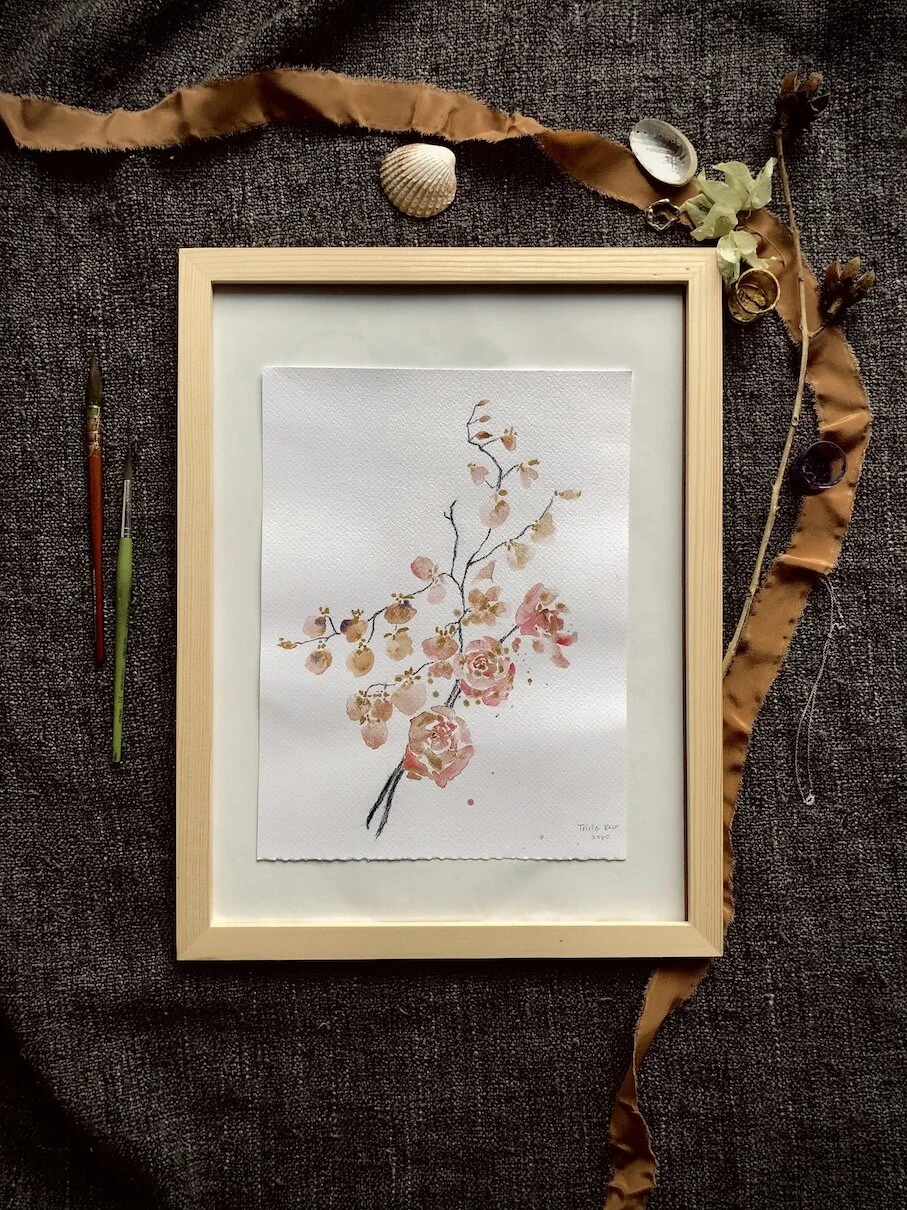 floral watercolor painting - gentle toughness 1