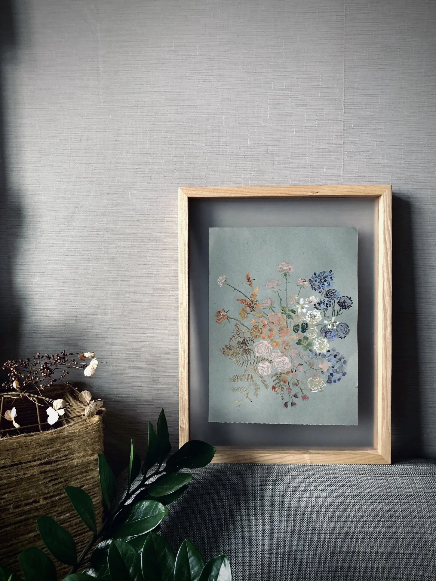 floral watercolor painting - garden walk frame 1