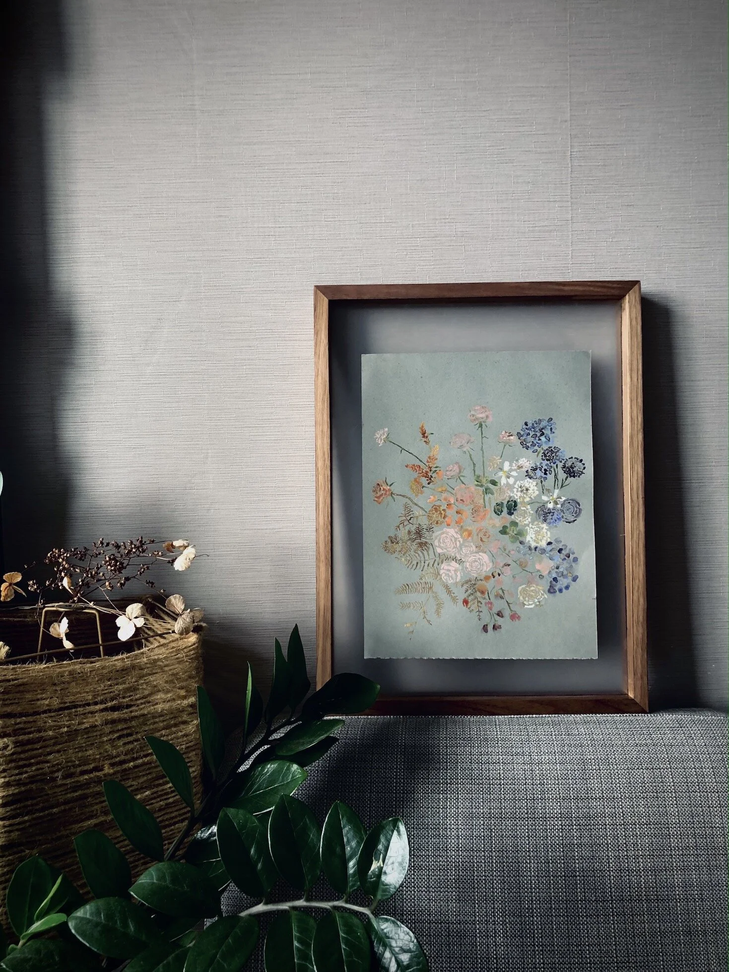 floral watercolor painting - garden walk 2