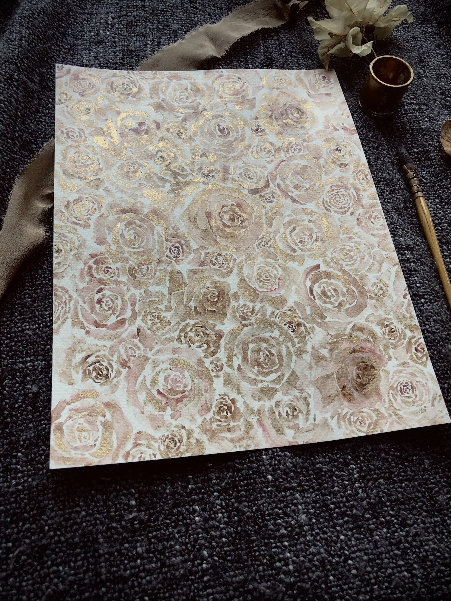 rose watercolor painting - just start 6