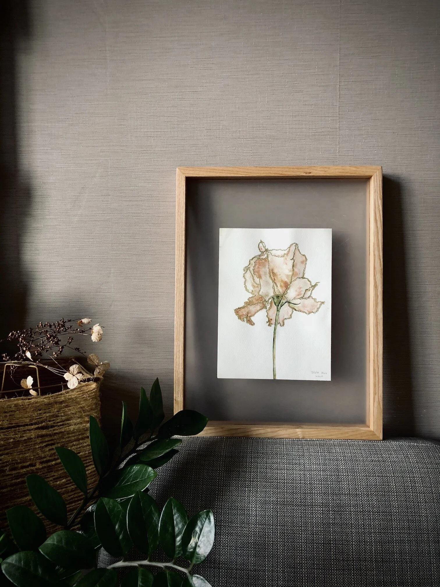 Floral Watercolor Paining - Purity - frame