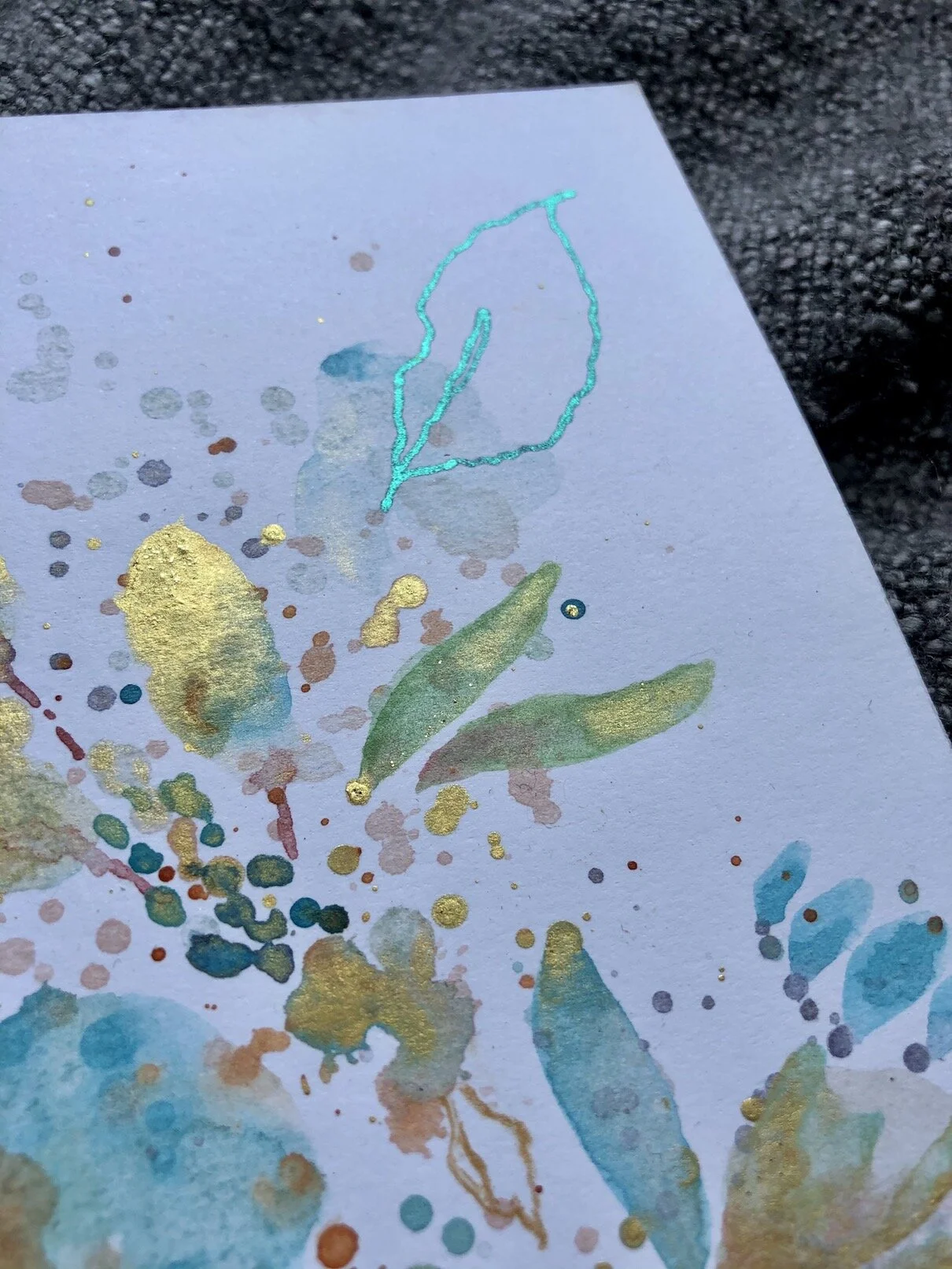 abstract Floral watercolor painting - new reality- 3