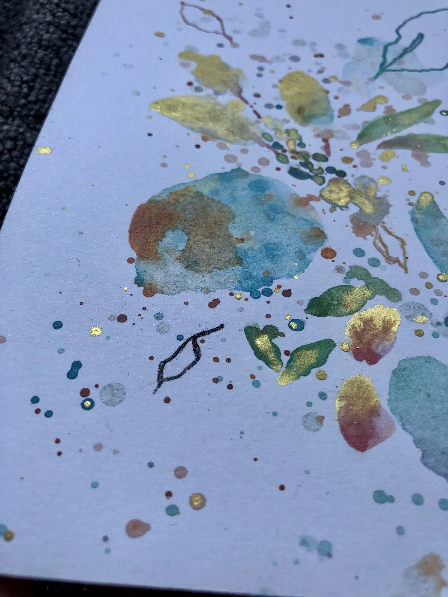 abstract floral watercolor painting - new reality- 6