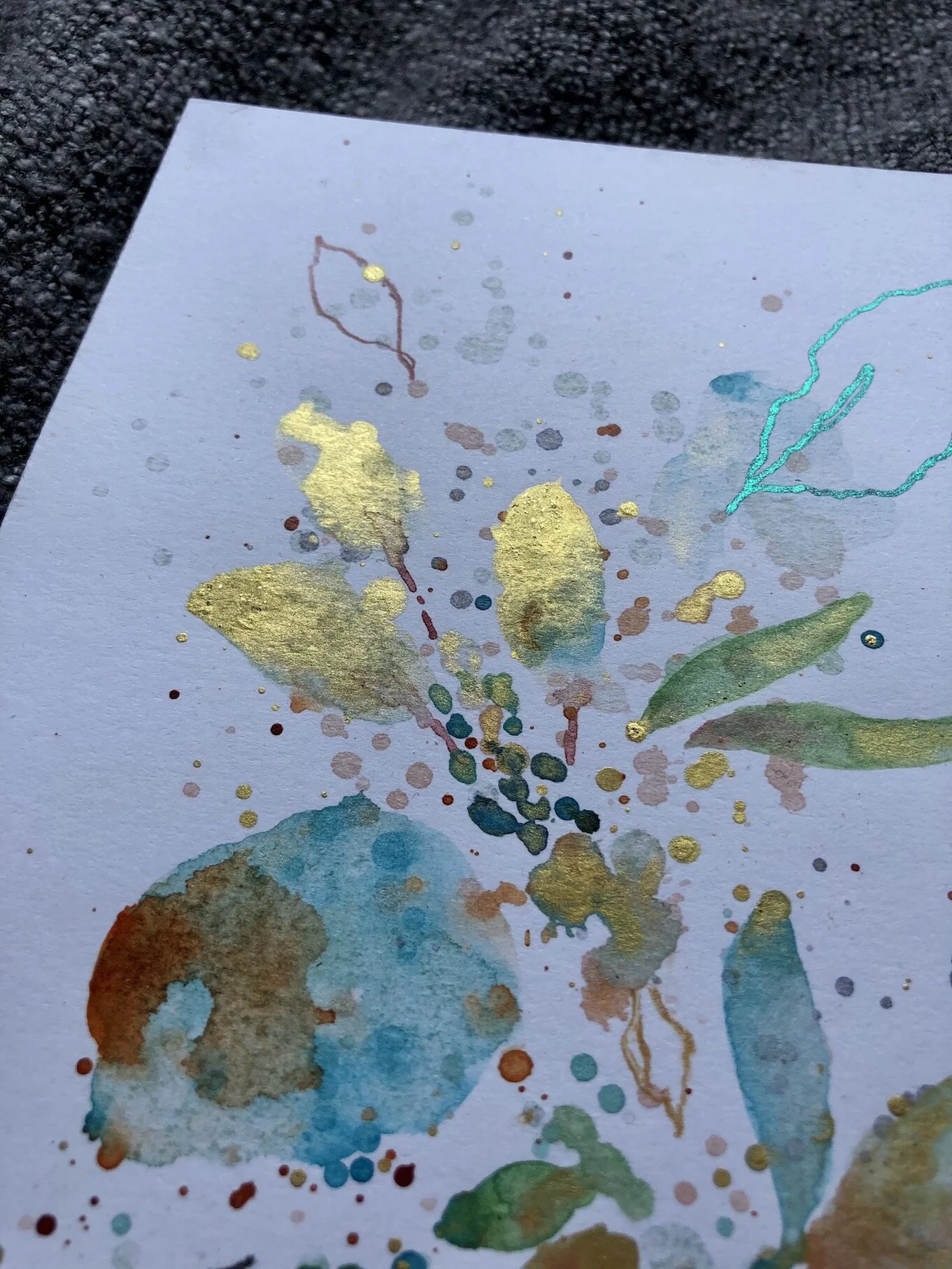 Abstract floral watercolor painting - new reality- 5