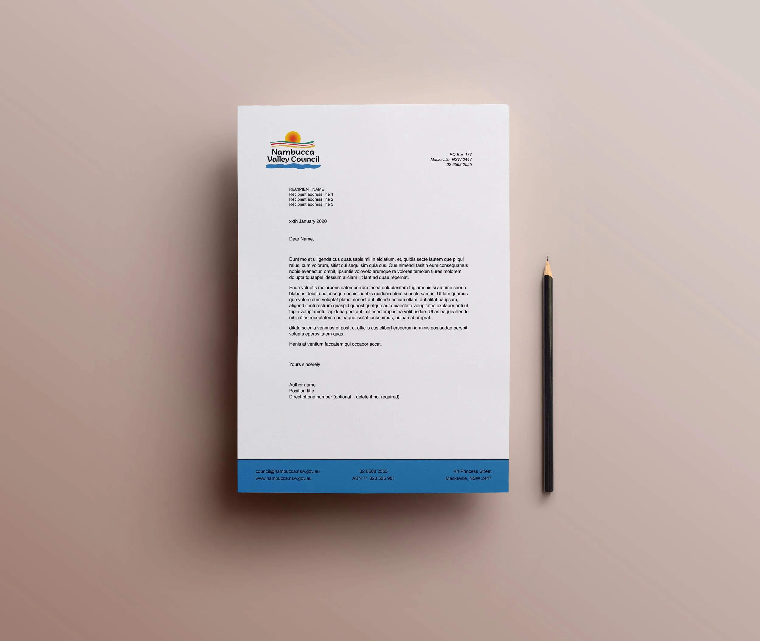Letterhead Design ~ Nambucca Valley Council