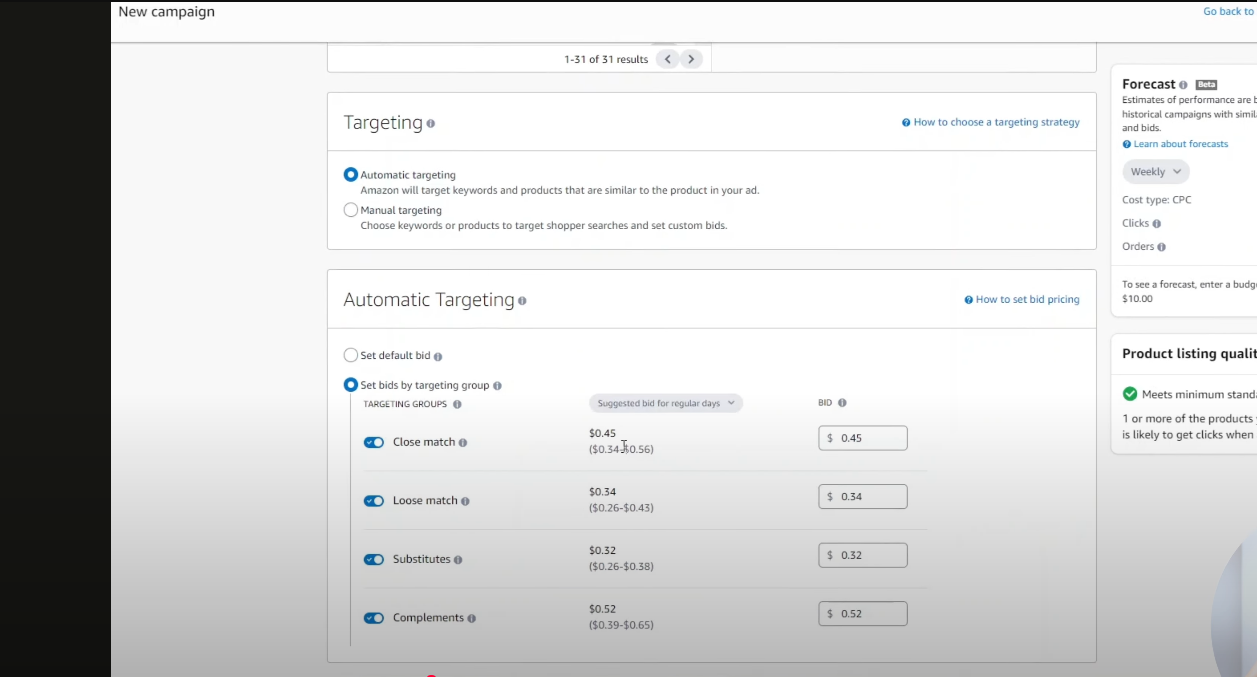 Step 5: Select the Targeting Groups