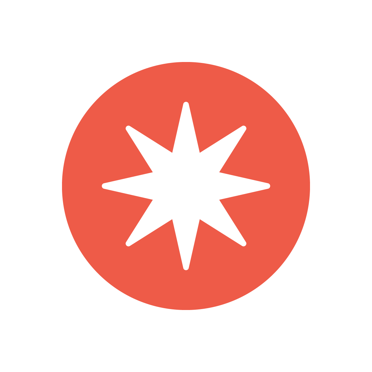 A red circle with a star cut out