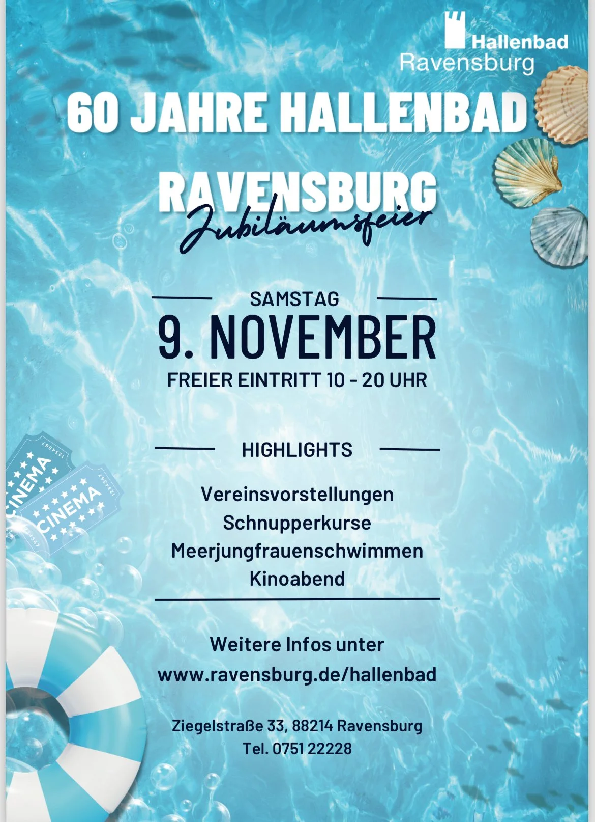 60 Jahre Schwimmbad Ravensburg Jubiläumsfeier am 09. November 2024