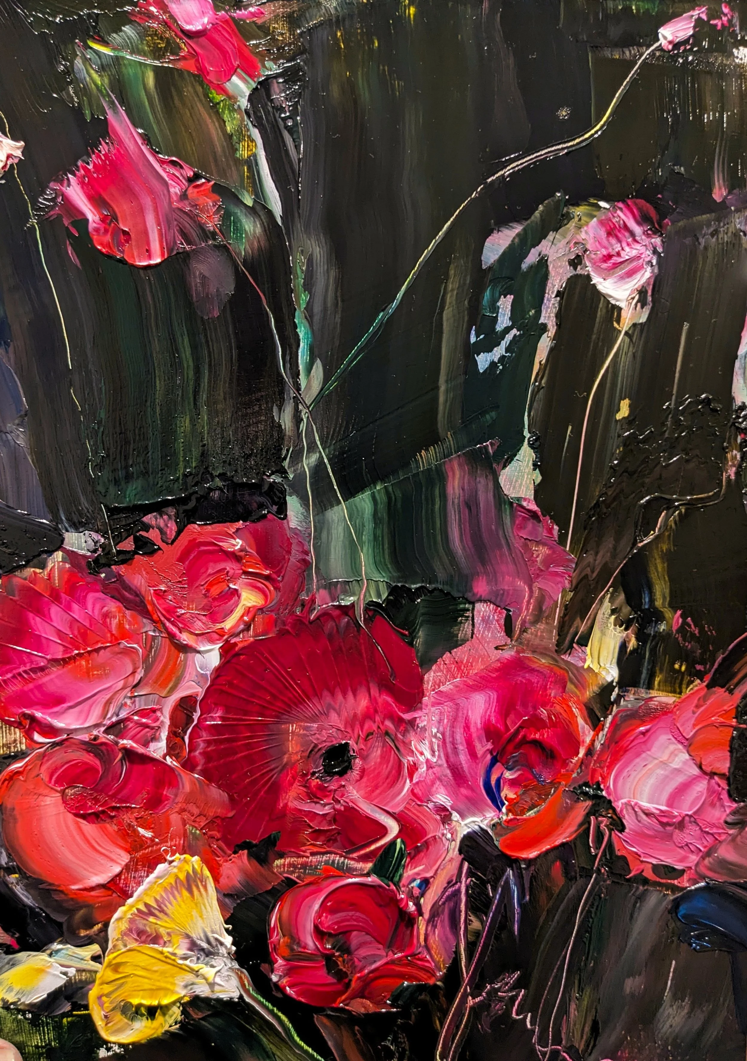 Night Roses 2, Oil on Board, 30cm x 22cm