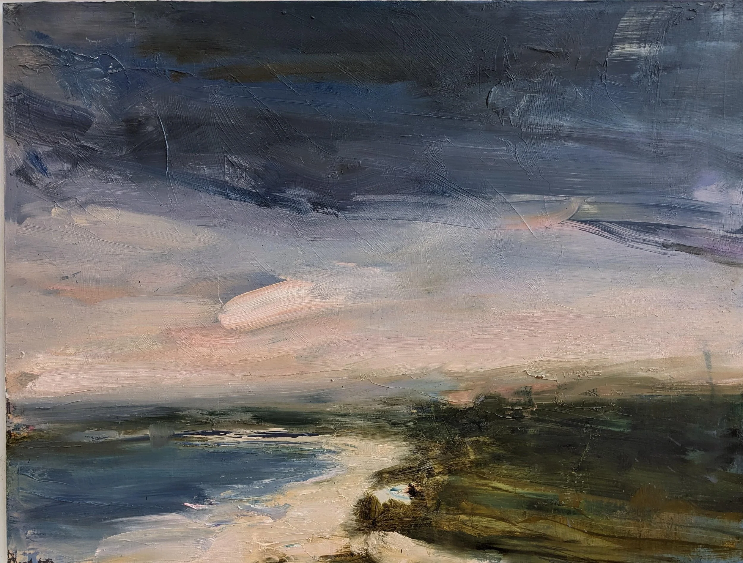 Still Evening On The Coast. 100cm x 70cm. Oil On Board