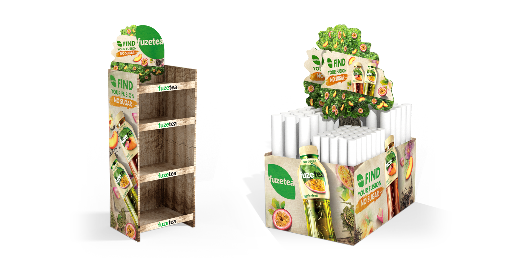 FUZETEA POS campaign: stand and 1 pallet decoration