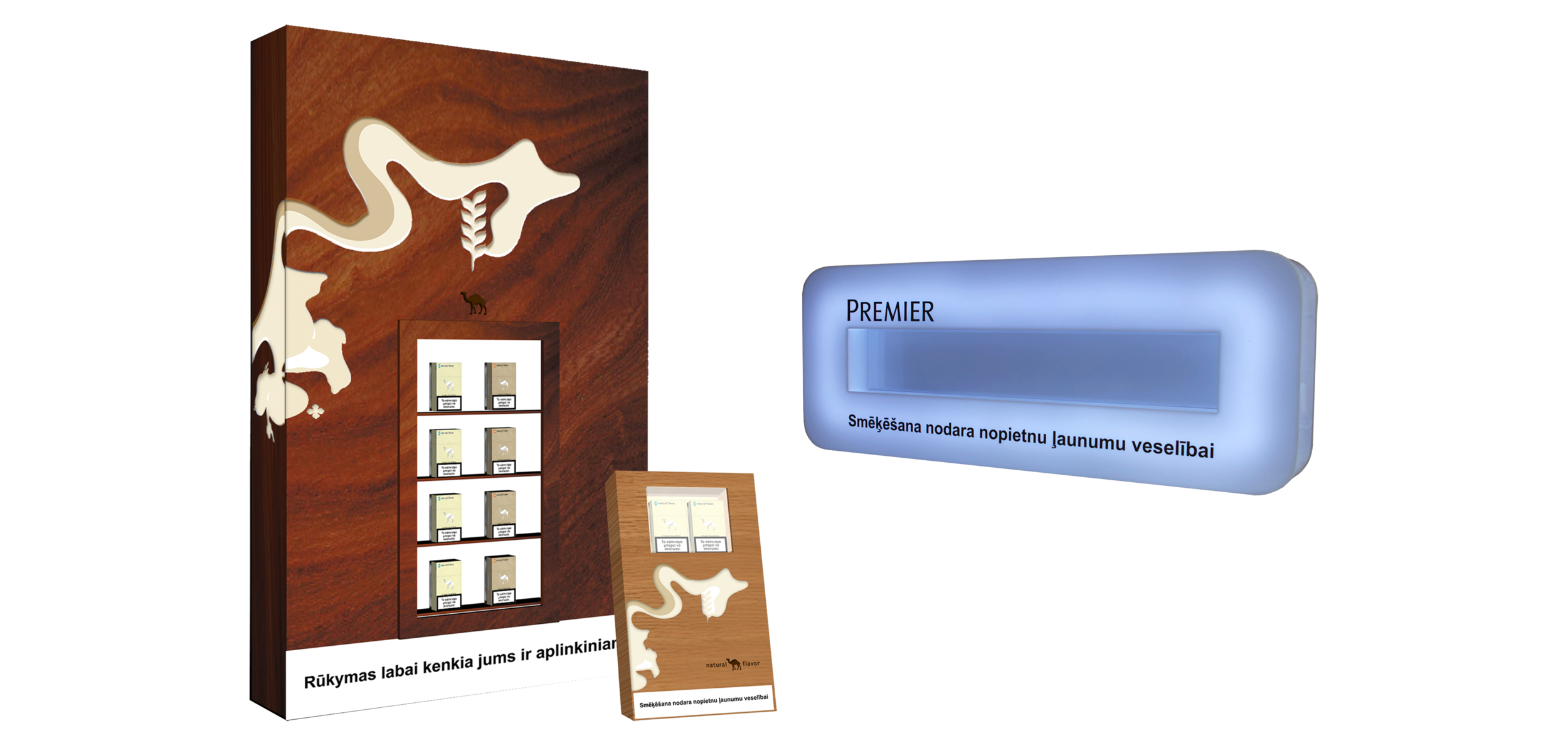 CAMEL and PREMIER dispays for bars in Lithuania, Latvia, Estonia