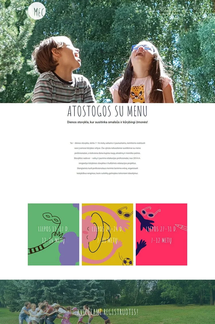 MENO IR EDUKACIJOS CENTRAS website