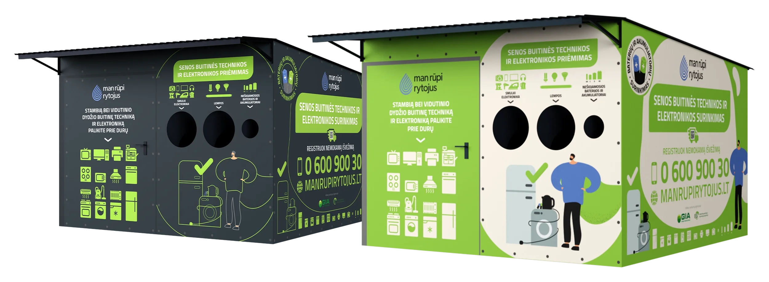 MAN RŪPI RYTOJUS buitinės technikos ir elektronikos atliekų priėmimo vietos