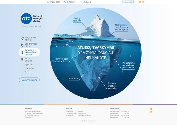 ATLIEKŲ TVARKYMO CENTRAS website