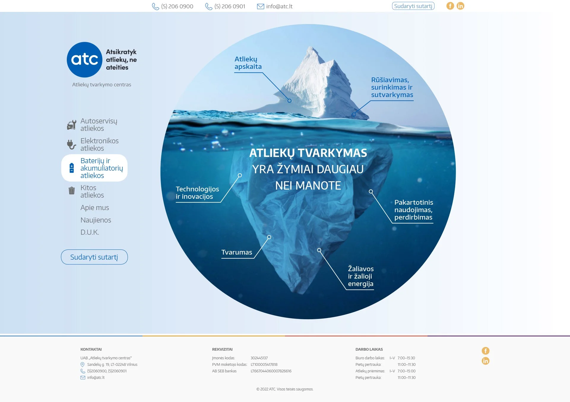 ATLIEKŲ TVARKYMO CENTRAS svetainė