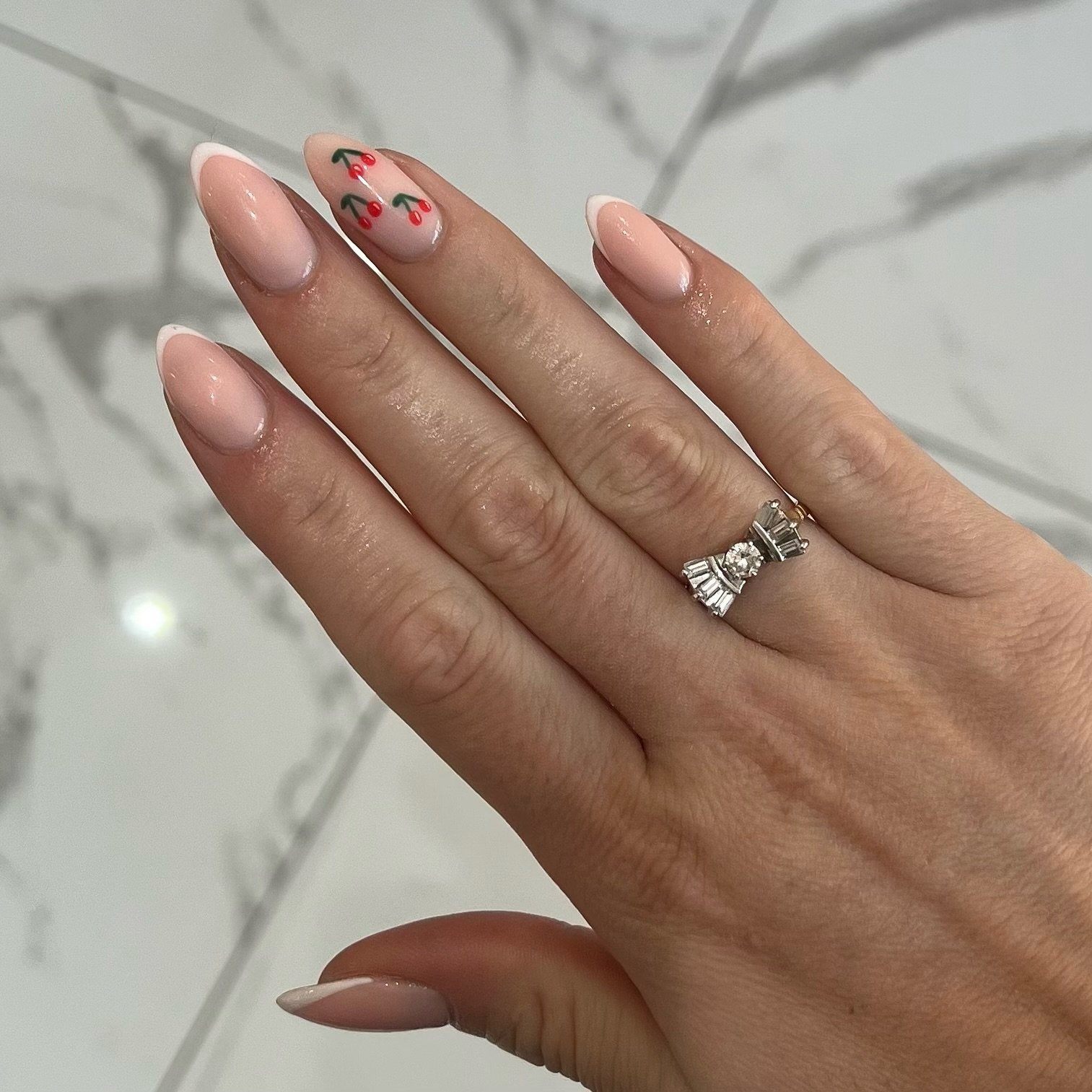 Cute C H E R R Y inspired baby French nails for a fresh look! Keep your Dolly BIAB nails on point with maintenance every 3-4 weeks. 💅🍒 #NailArt #BIAB

Prep @officialnavyprofessional 
All @the_gelbottle_inc products
Nails by @emmamarucci86