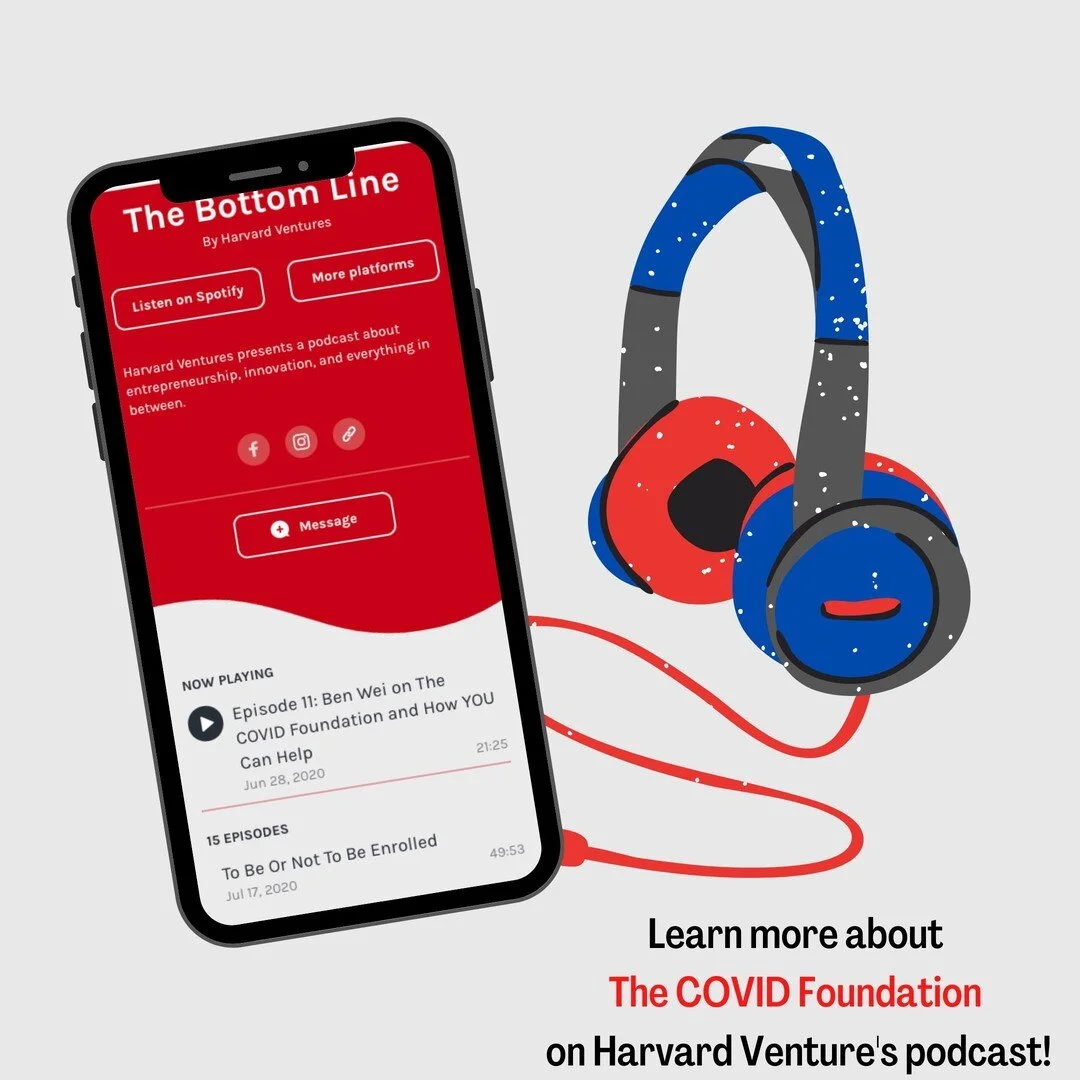 Thank you to the team at @harvard_ventures for hosting us to share more about the COVID Foundation! Learn more about our background and story and how you can help: https://anchor.fm/harvard-ventures/episodes/Episode-11-Ben-Wei-on-The-COVID-Foundation-and-How-YOU-Can-Help-eg1sg1/a-a2ivp5j