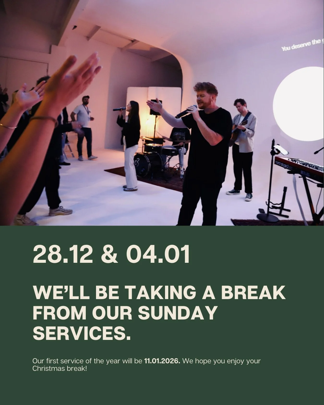 SABBATH SUNDAYS
We&rsquo;ll be taking a break for the next two Sundays, returning on 11th January. 

Enjoy this time to rest and relax!

#wearec3 
#c3london
