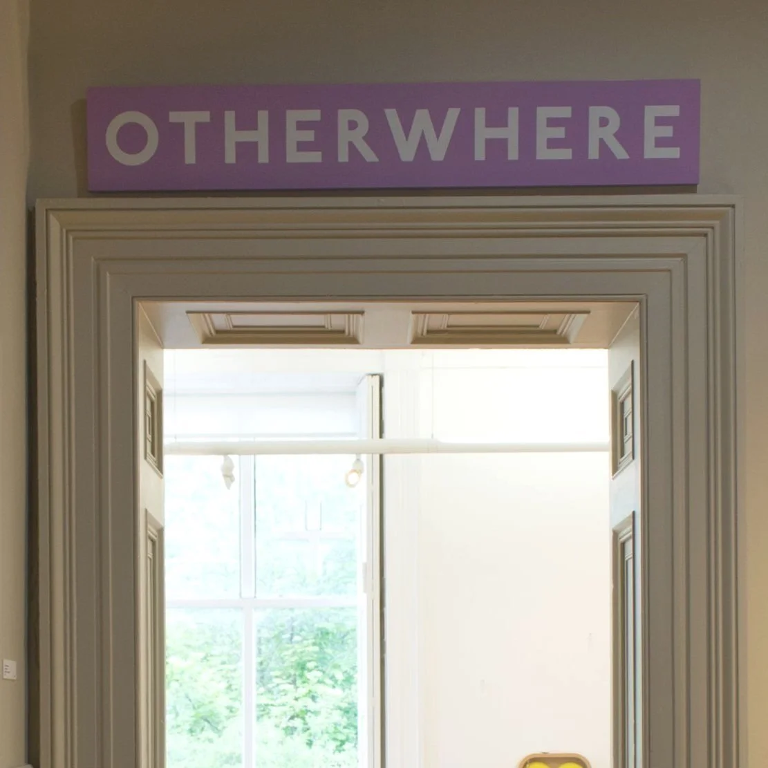 'Otherwhere' (2023).
Enamel on board.
Installation shot from 'WINK WINK', The Whitaker.
Photo credit: Benjamin Nuttall.