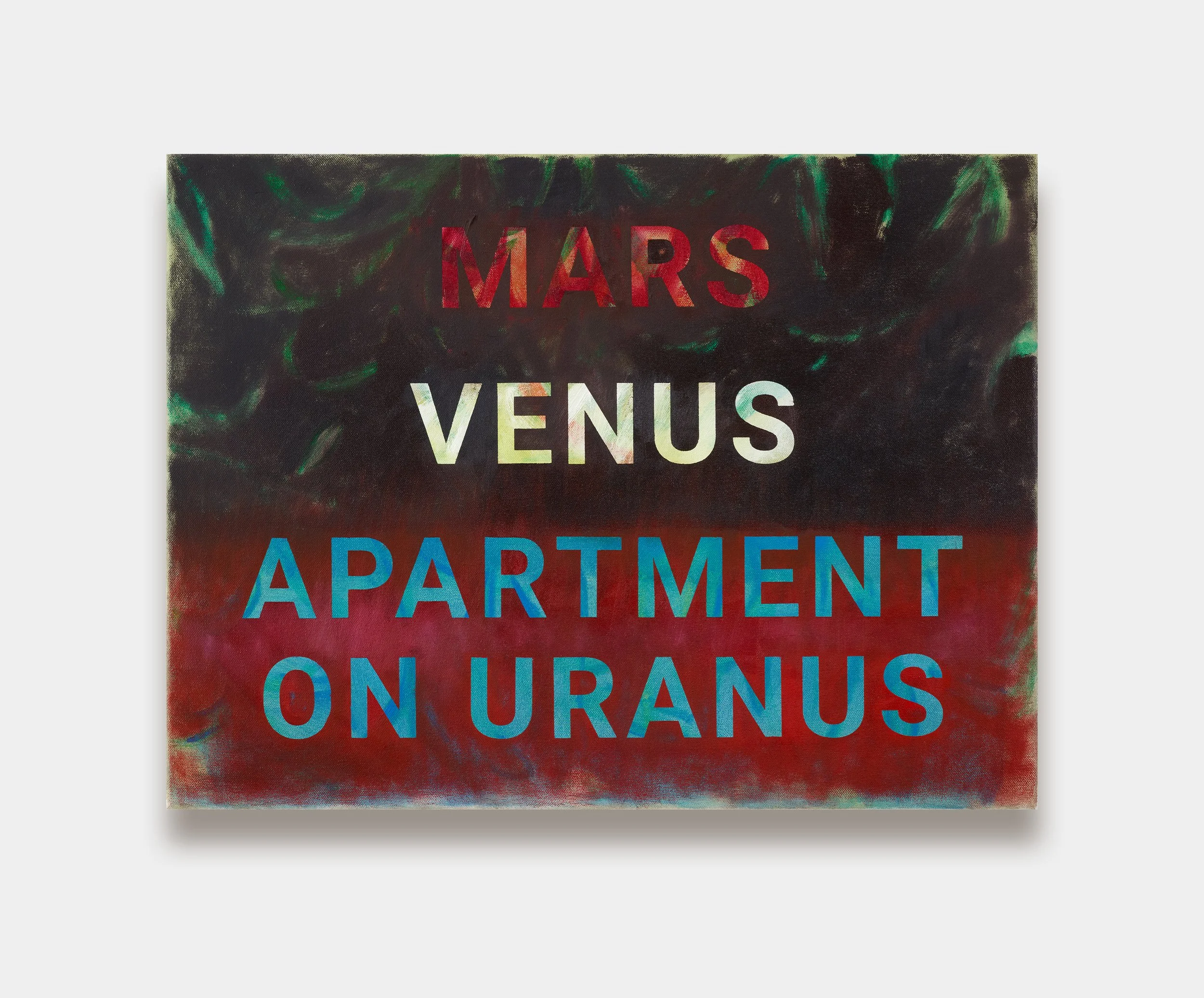 'Mars - Venus - Apartment on Uranus' (2025).
Oil on canvas.
45 x 60 cm.
Photo credit: Michael Pollard.