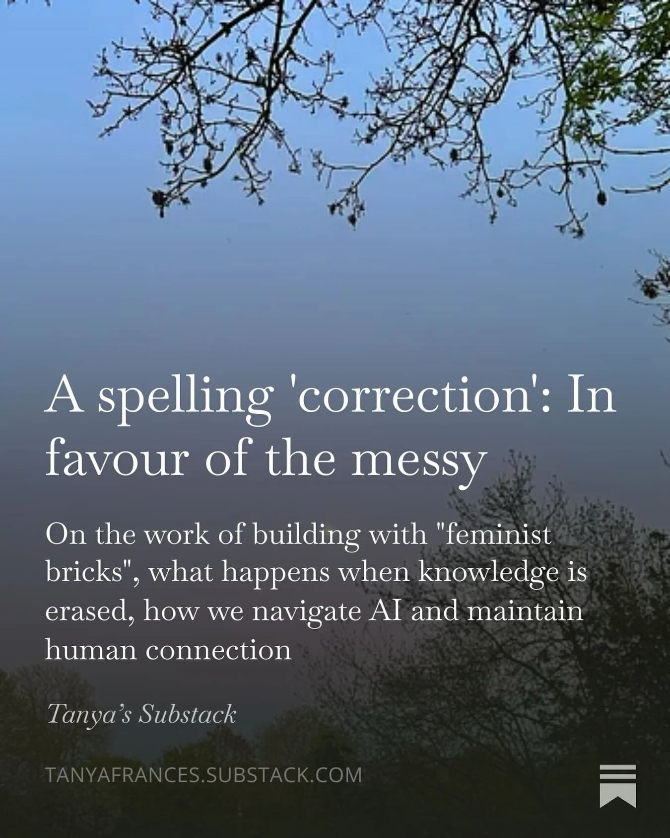 New writing on Substack!  This one is for anyone trying to figure out what it means to exist and maintain human connection in a world where communication seems to be increasingly assisted by, or even generated by, AI. An invitation to do the work of 