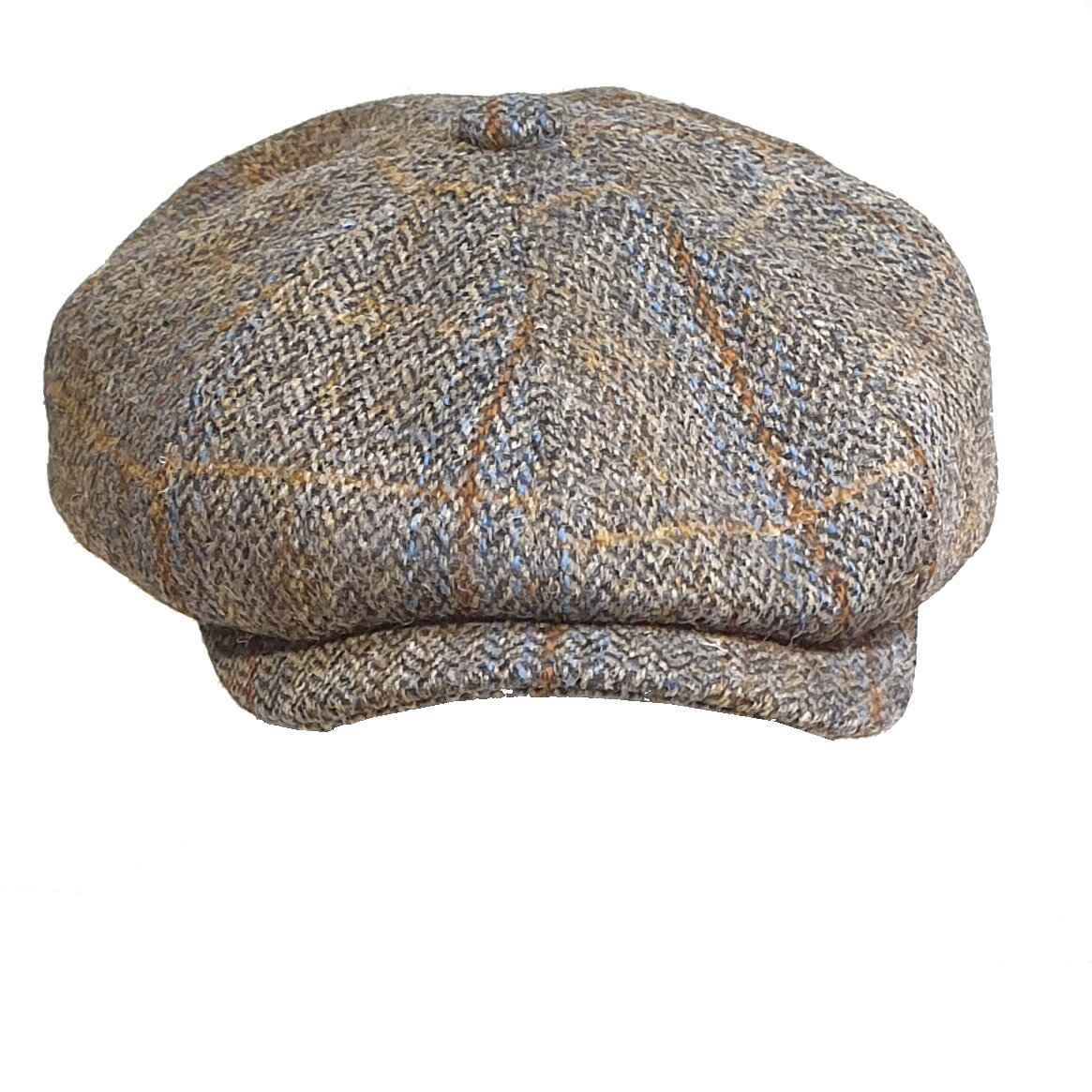 Multi Beige checked baker boy