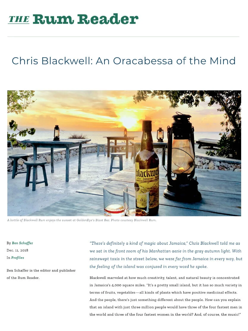 The Rum Reader - Chris Blackwell: An Oracabessa of the Mind