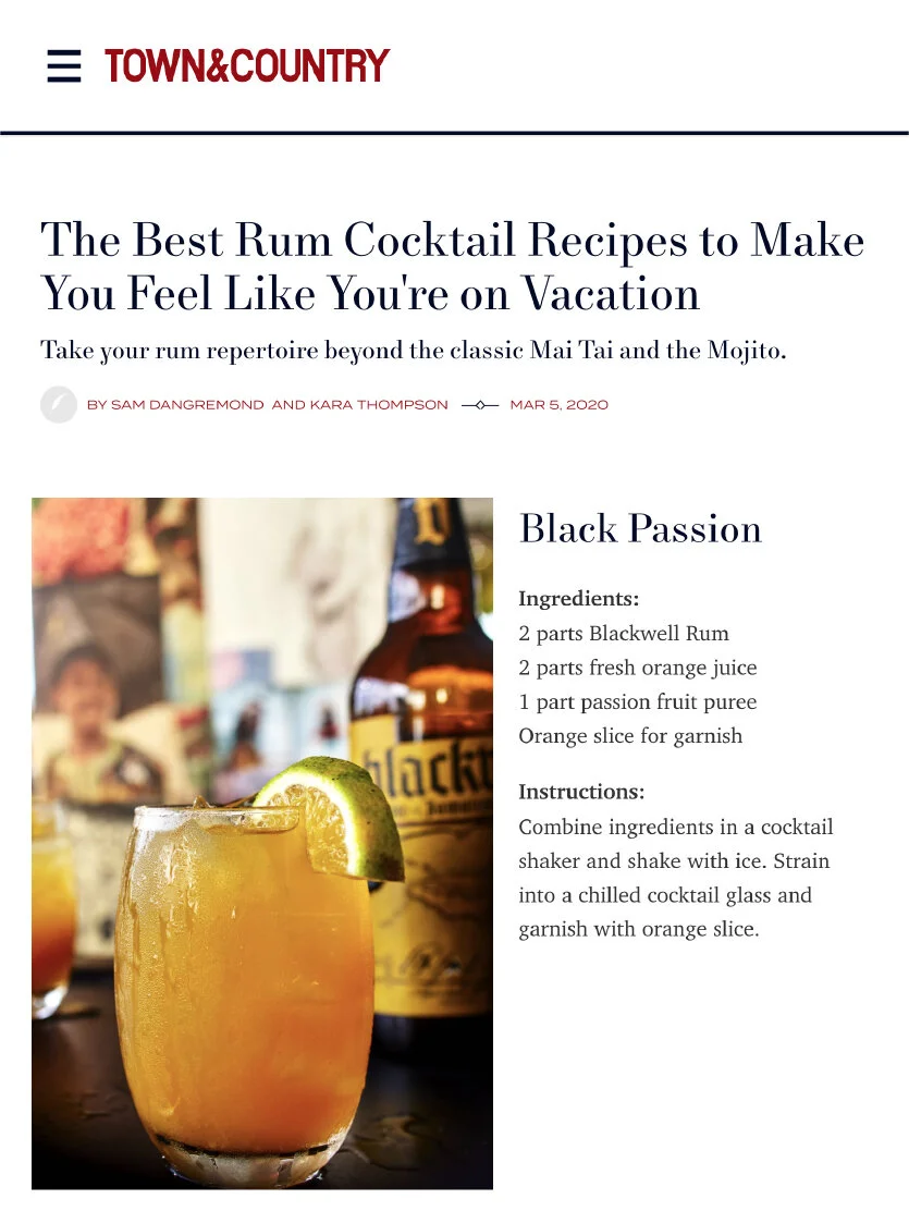 Town & Country - Vacation Rum Cocktail Recipes
