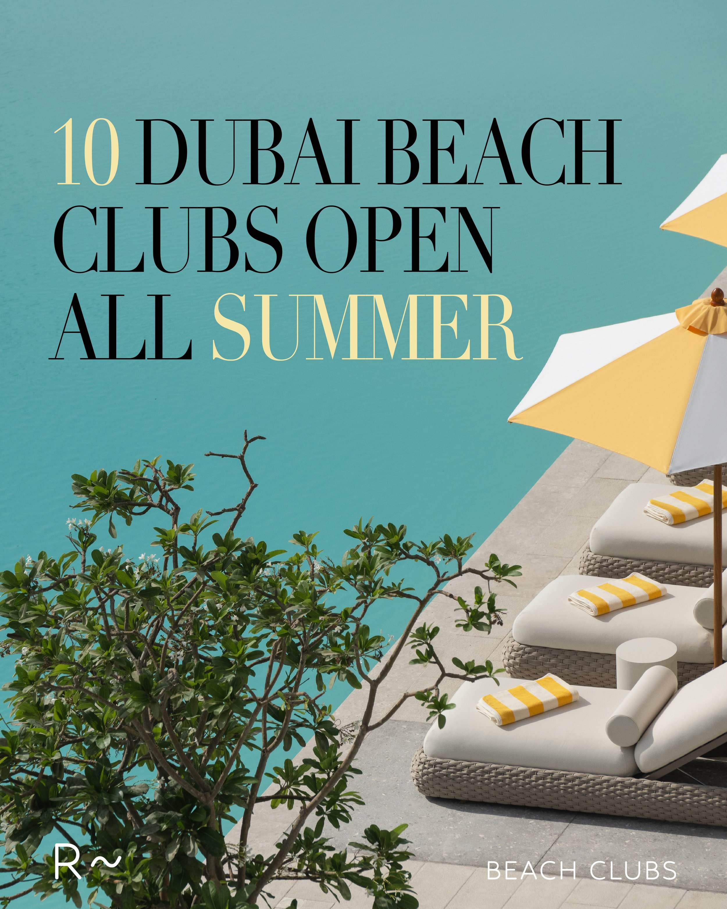 If you&rsquo;re staying in the city this summer ~ save this list. Here is our round-up of the best beach clubs open right now. 🌞🇦🇪

📍: @zetaseventyseven 
📍: @nobubythebeach 
📍: @gigi_beach_dubai 
📍: @tagomagodubai 
📍: @sanbeach.dubai 
📍: @ba
