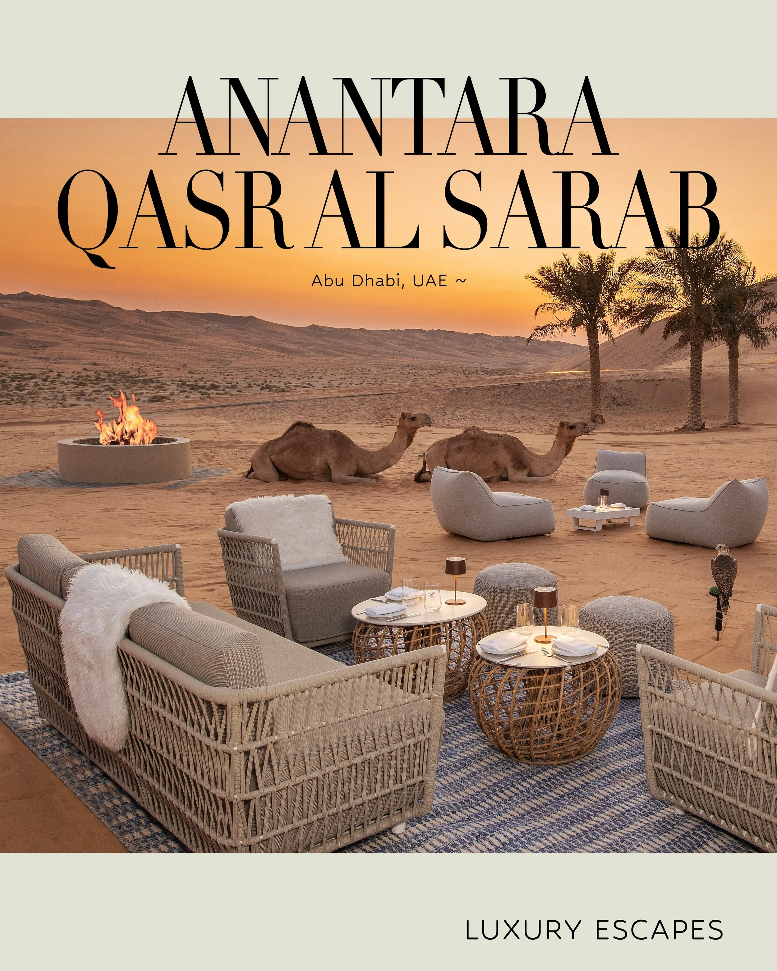 Deep within Abu Dhabi&rsquo;s Al Dhafra region, Qasr Al Sarab Desert Resort by Anantara sits in the Liwa Desert, around 90 minutes from the capital. True to its name, which translates to &lsquo;Palace of the Mirage&rsquo;, the property was designed t