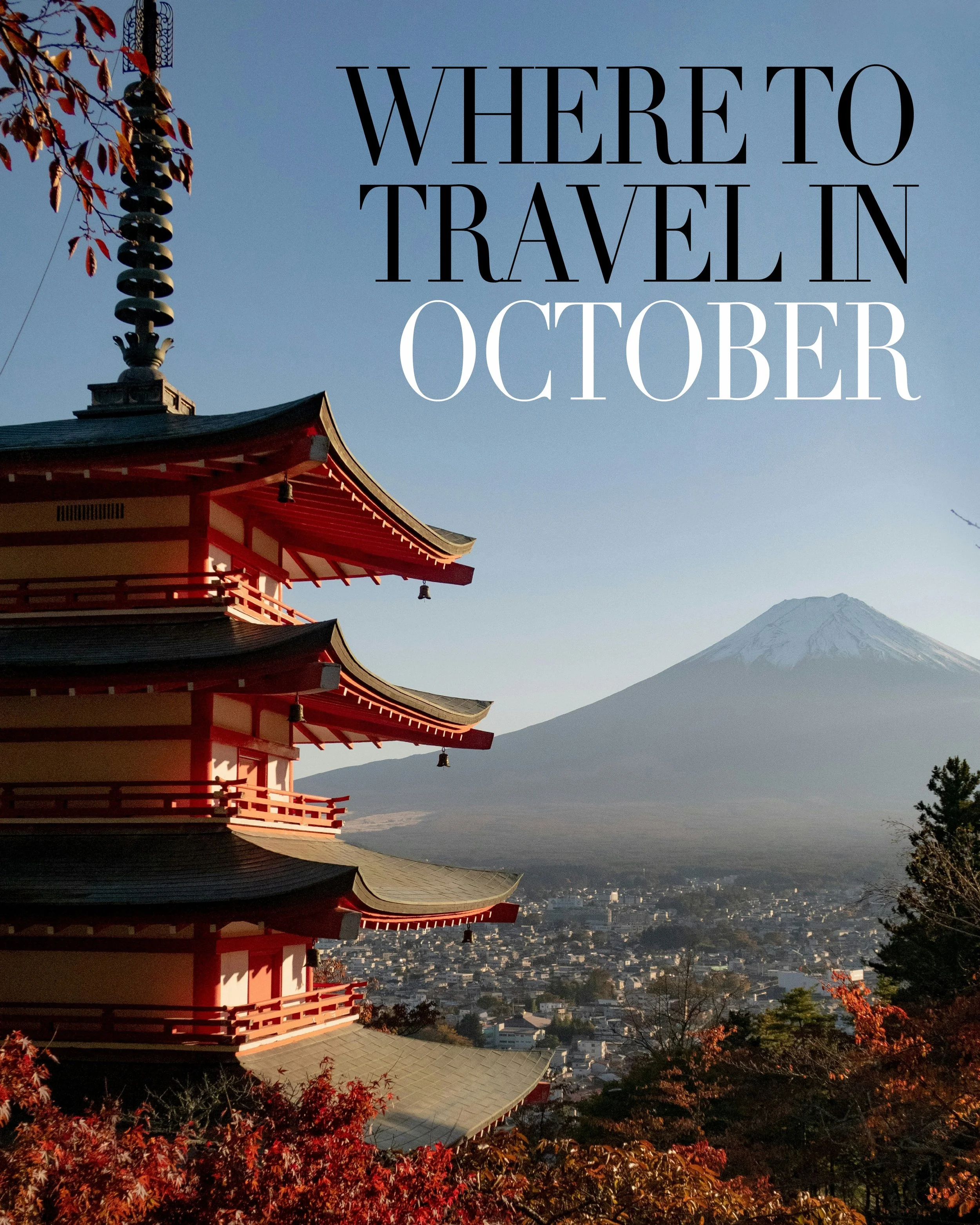 🍁🍂 ~ woah, when did it get to autumn? anyone else feel that march was last week? anywayyy ~ here&rsquo;s our round up of destinations that are perfect for an october getaway. ✈️ 

🇯🇵🇮🇹🇸🇦🇪🇬🇿🇦🇺🇸

#Autumn #October #Destinations #Guide #Tra