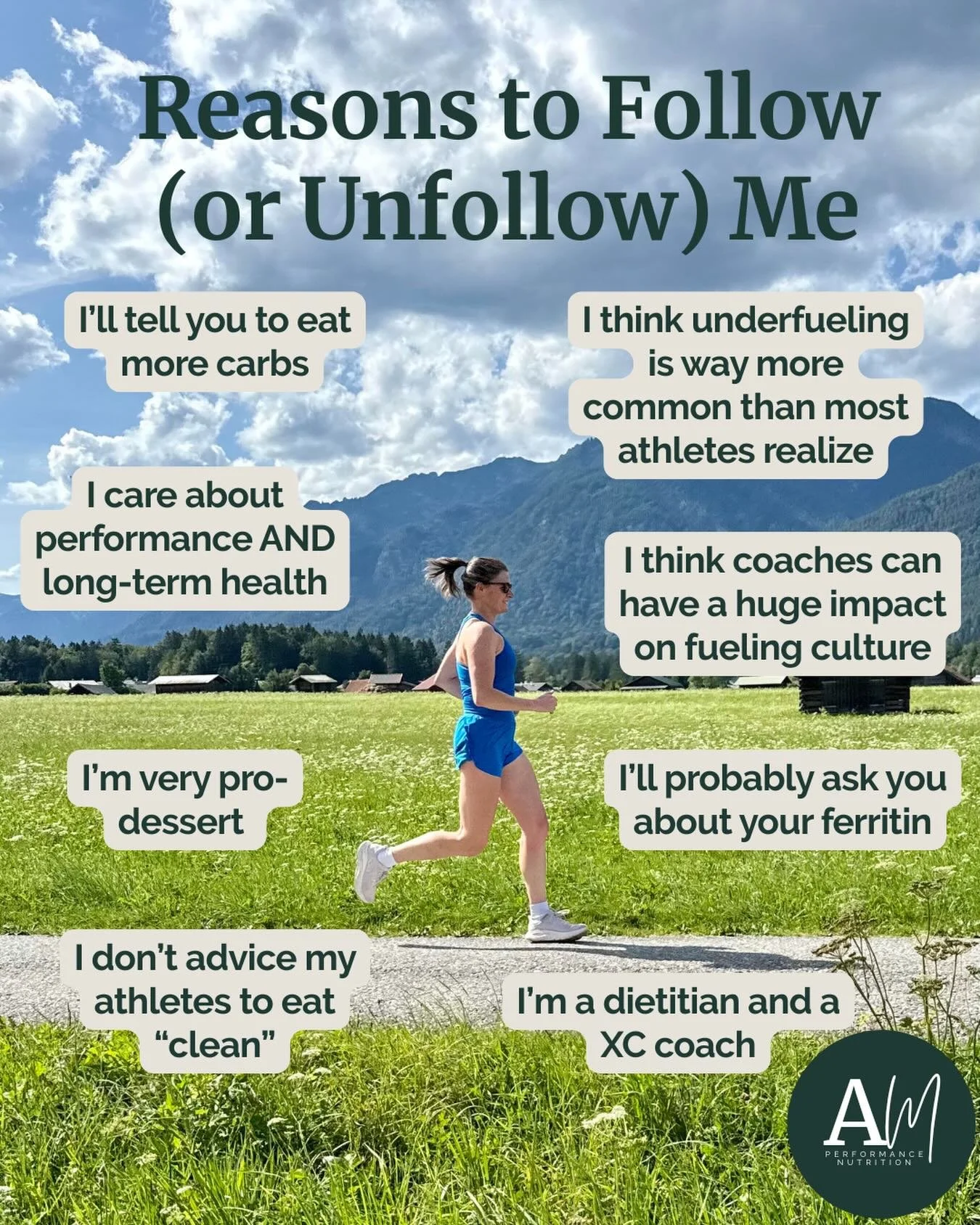 For anyone new around here&hellip;

Performance nutrition, plenty of carbs, practical fueling, and no fear-mongering around food. If you&rsquo;re into that, you&rsquo;re in the right place. 👋 If this sounds like your kind of page, send it to a teamm