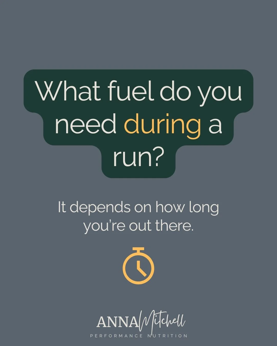 What should you take in during a run? It depends on how long you&rsquo;re out there ⏱️

Shorter runs usually just need water. Once you&rsquo;re past about 45 minutes, a little carb starts to help. For your longest efforts, aim for steady carbs and fl