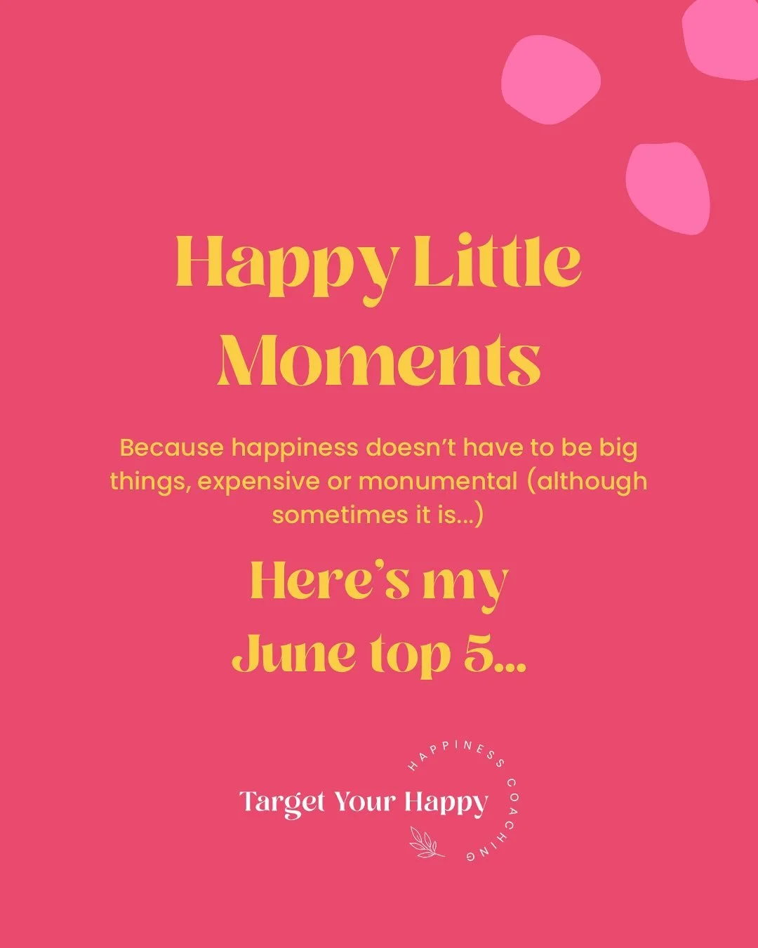 🩷 Here&rsquo;s my June top 5 happy moments and the reason it&rsquo;s so late!

I hope you&rsquo;ve all had some great moments too 🩷
.
.
.
.
.
#targetyourhappy #targetyourhappyyear #personaldevelopmentcoach #personaldevelopment #joy