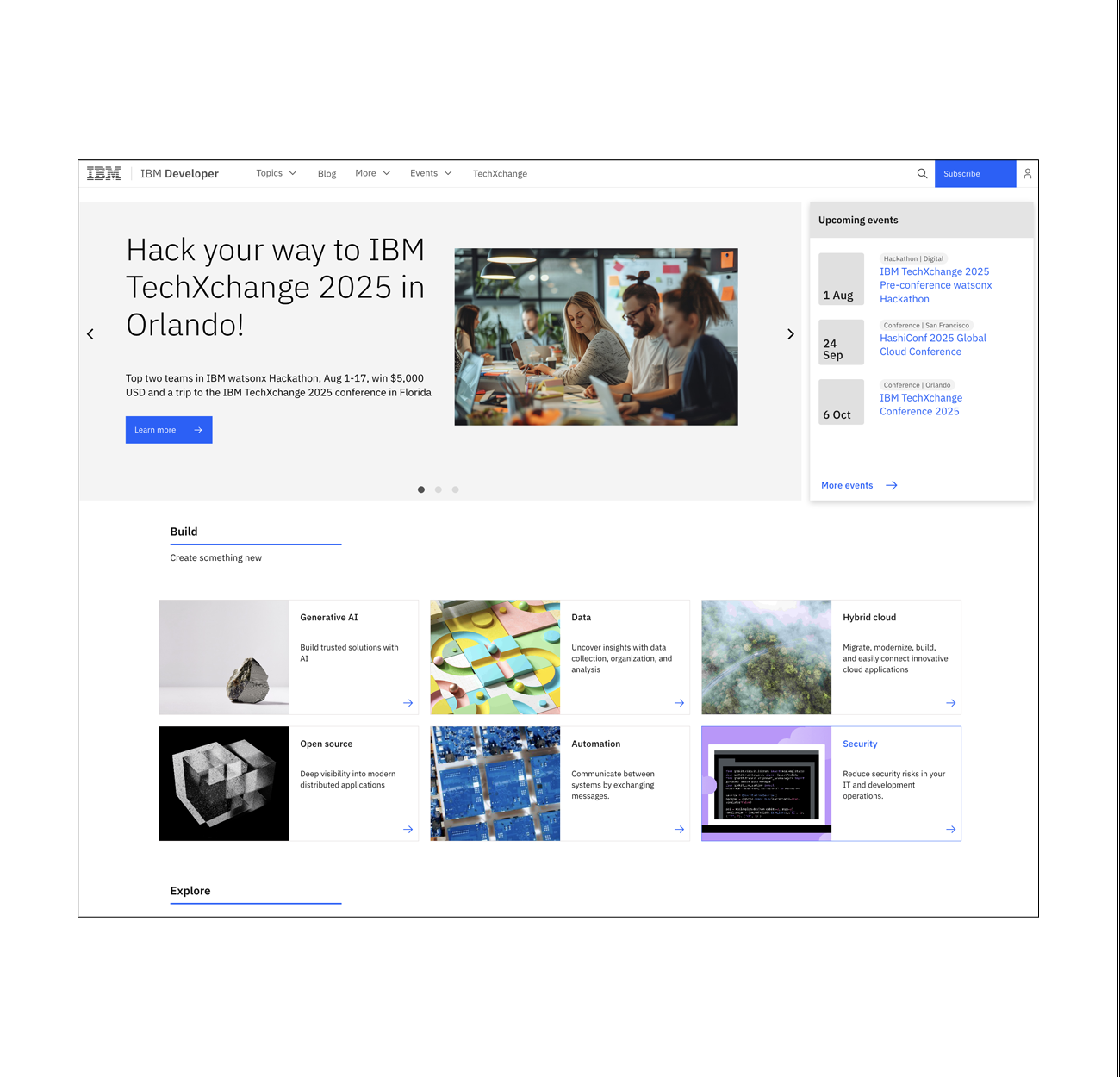 IBM Developer portal