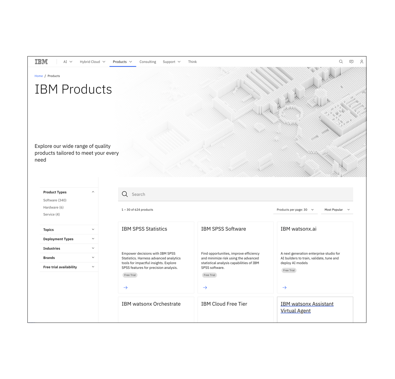 IBM Products catalog
