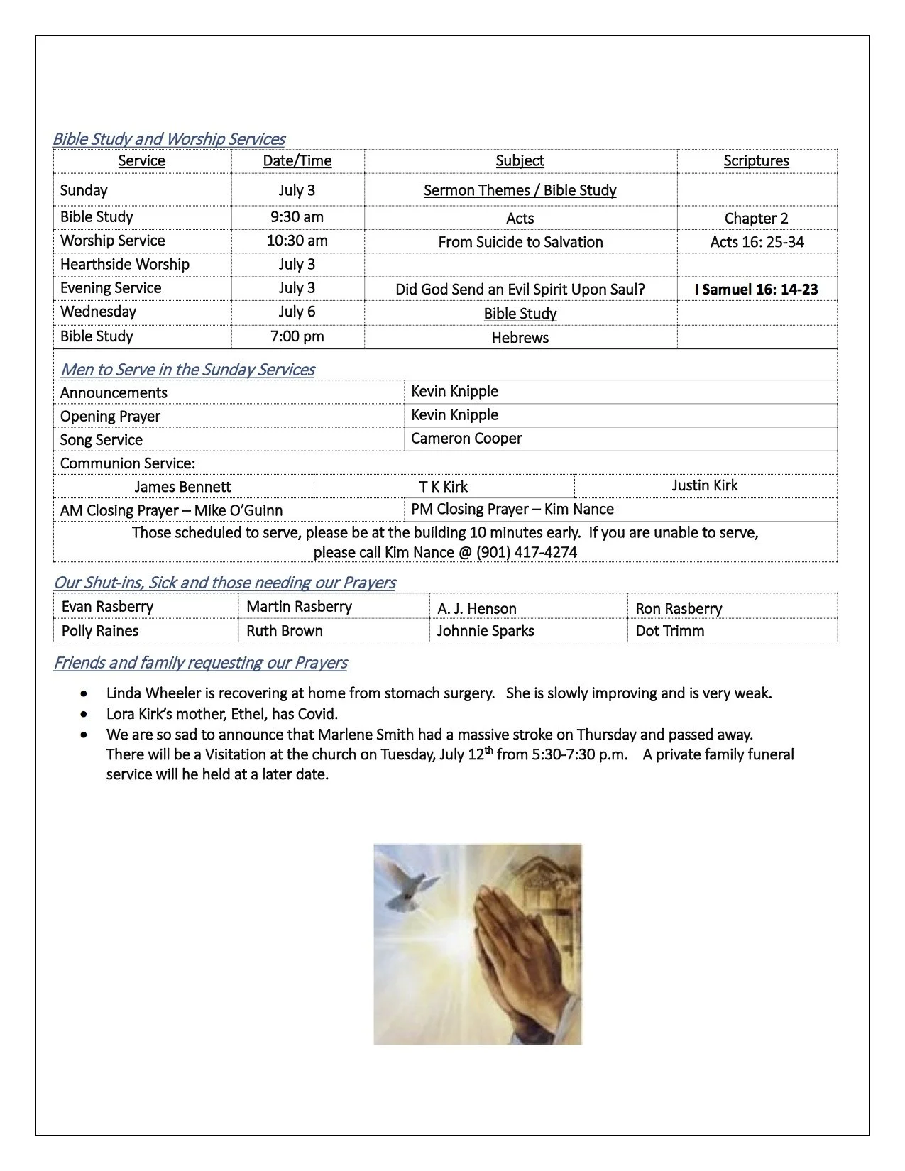 Bulletin — Ellendale Church of Christ