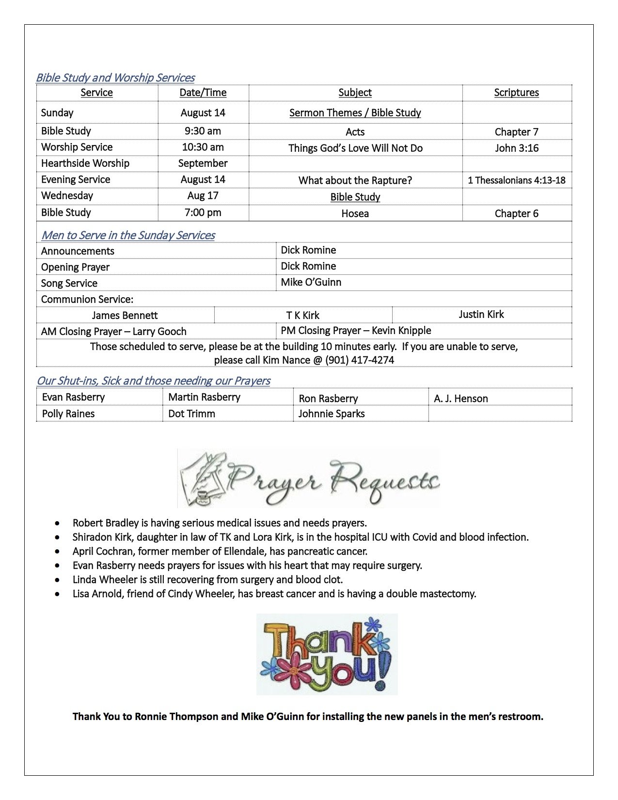Bulletin — Ellendale Church of Christ