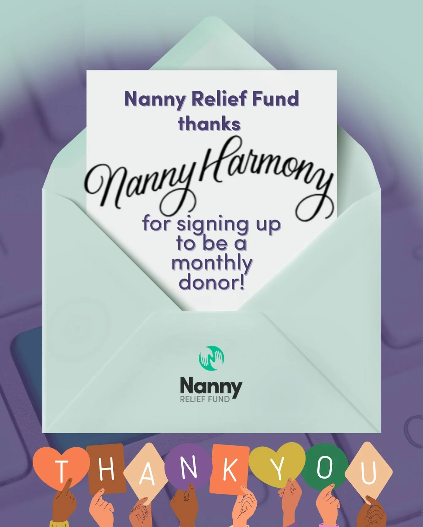 Big thanks to @nannyharmony 💚🥳
Our Chicago-based agency friends signed up as a monthly donor, helping us keep care flowing for nannies when it matters most. We&rsquo;re *so* grateful to have you in our community!

#nannyrelieffund #nannyharmony #na