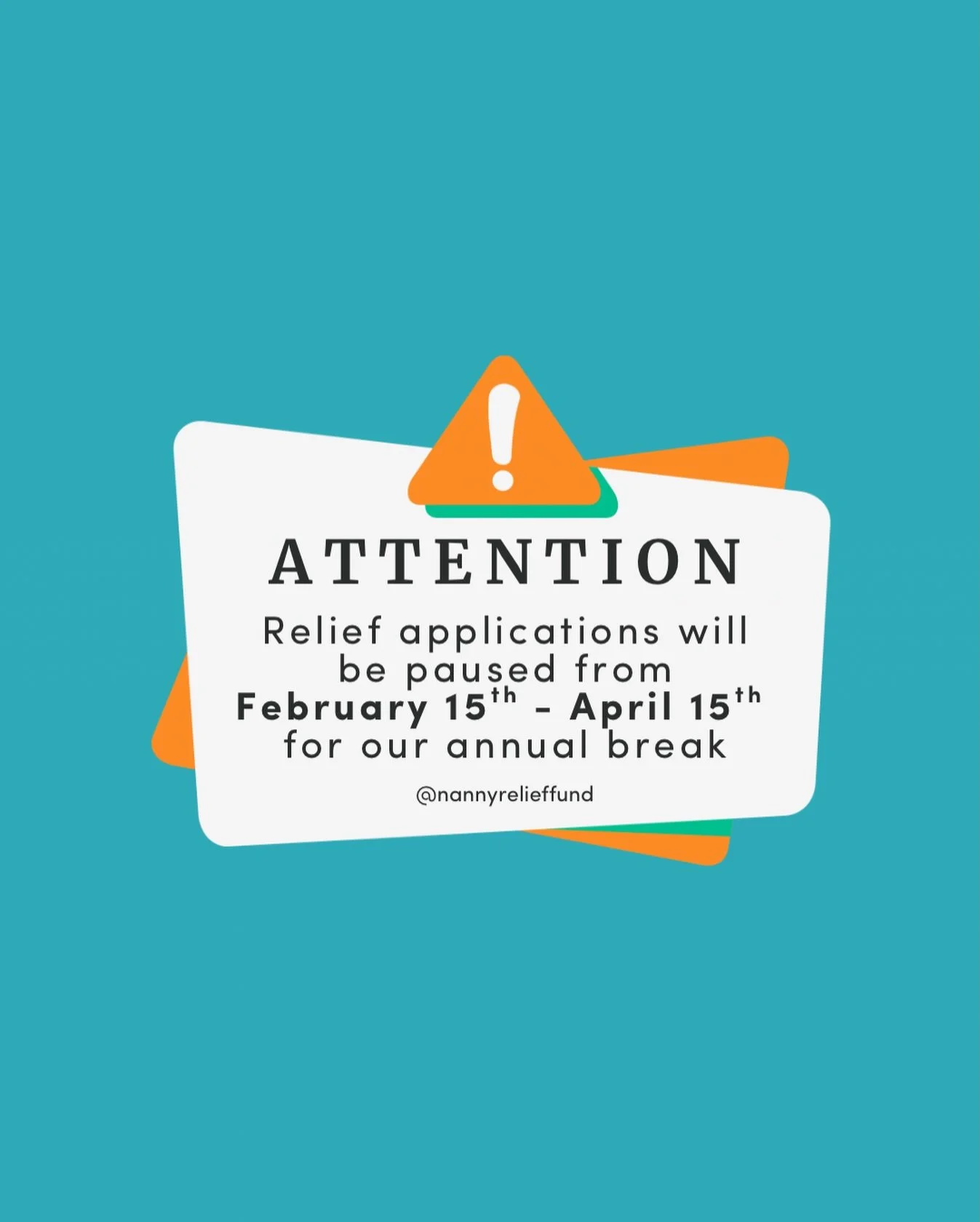 ⚠️A quick note for our nanny community: grant applications will be paused from February 15&ndash;April 15 as part of our annual reset period.

❓Why do we take this break?
✨To give our volunteer application reviewers time to rest and reset. Reading th