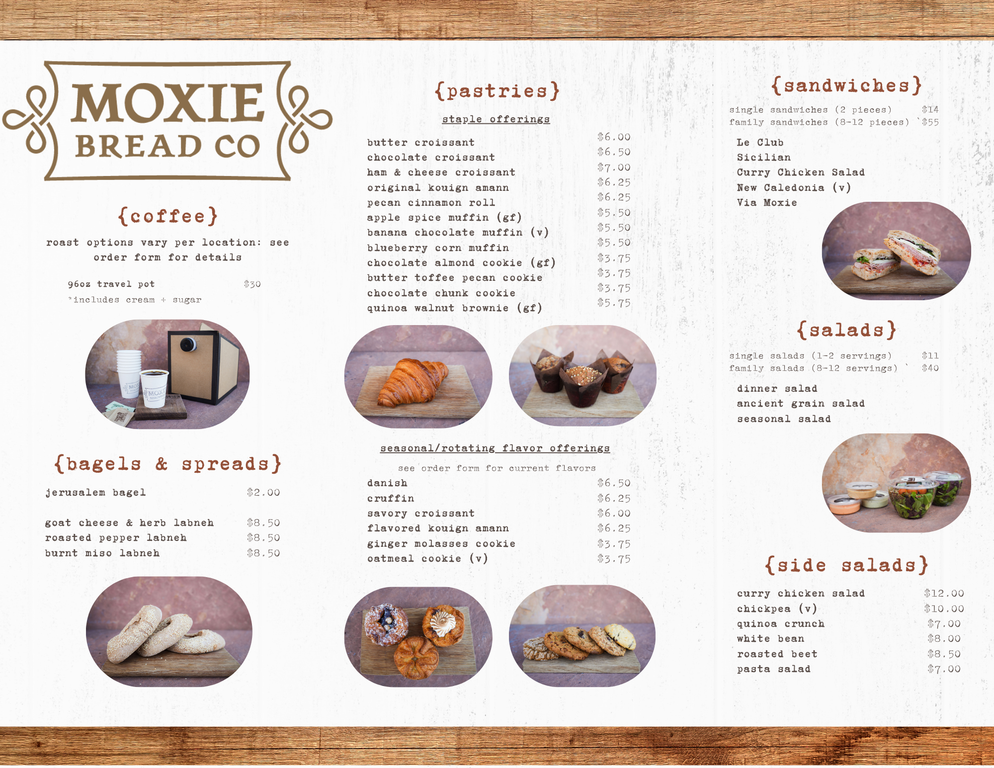 Menu 1 — Moxie Bread Co