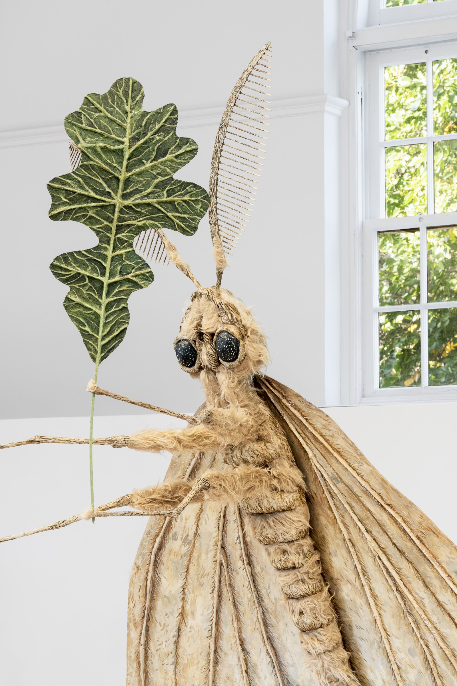   Next World Emissaries: Spongy Moth , wood, air-drying clays, adhesives, faux fur, acrylic, 2021. Courtesy of the artist. Photo by Blaine Campbell. 