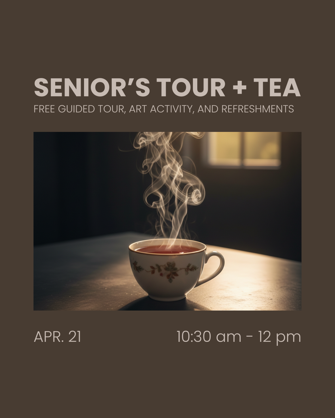 SENIOR'S TOUR & TEA