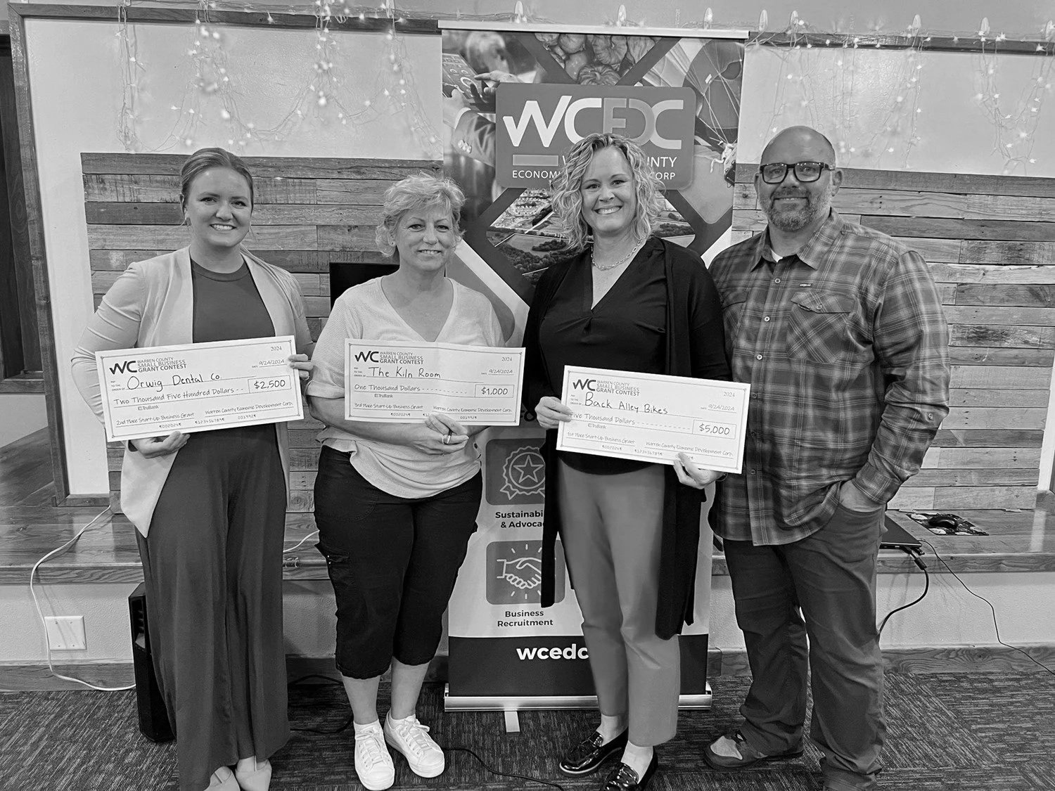 2024 Start-Up Business Winners - Back Alley Bikes (1st), Orwig Dental Co. (2nd), The Kiln Room (3rd)