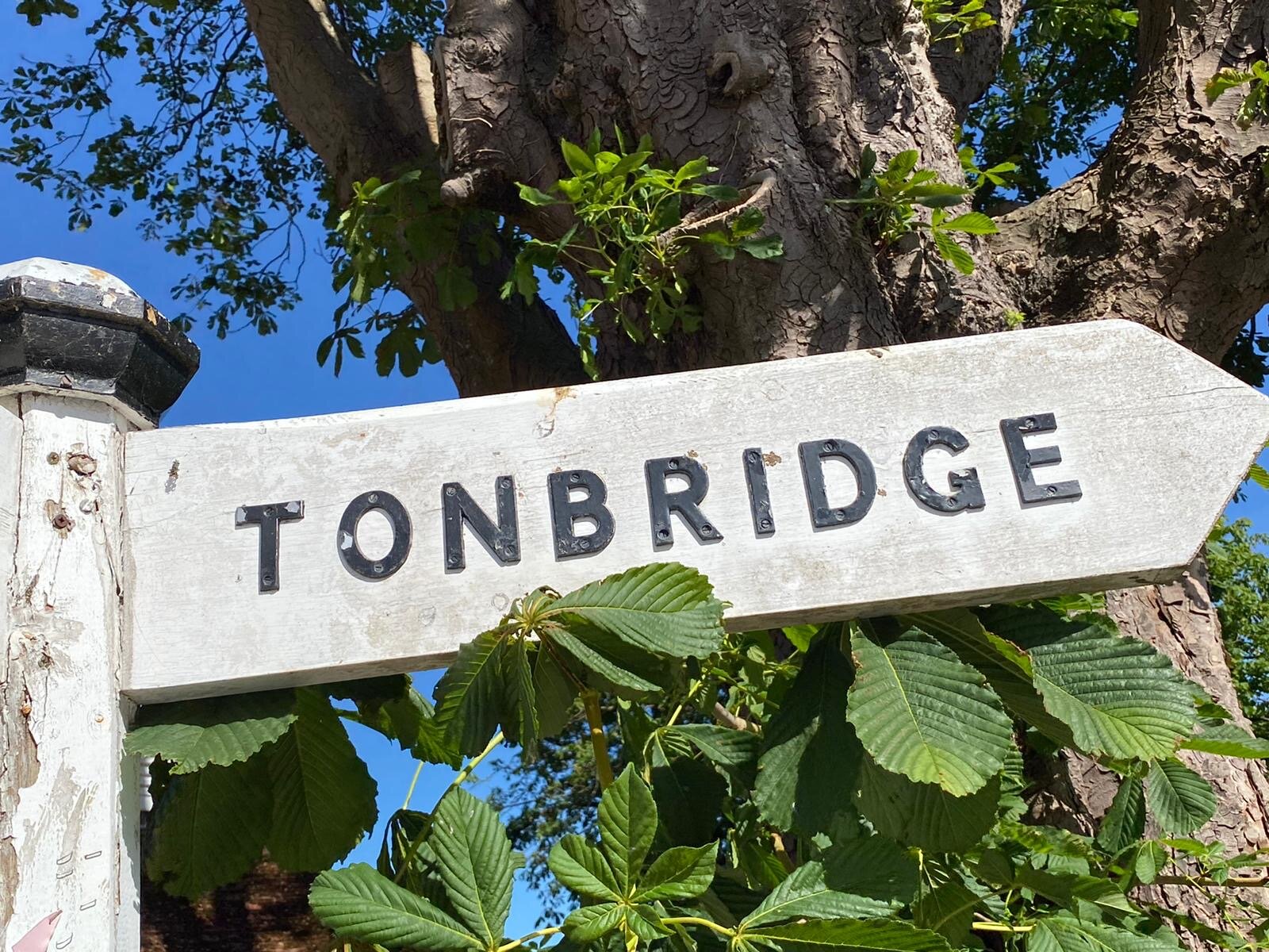 Walk tonbridge - the steeplechase -plaxtol - tonbridge sign.JPG